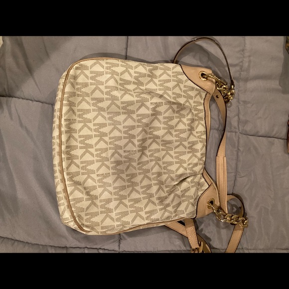 Michael Kors Monogram Leather White and Beige Shoulder/crossbody bag - Picture 2 of 4